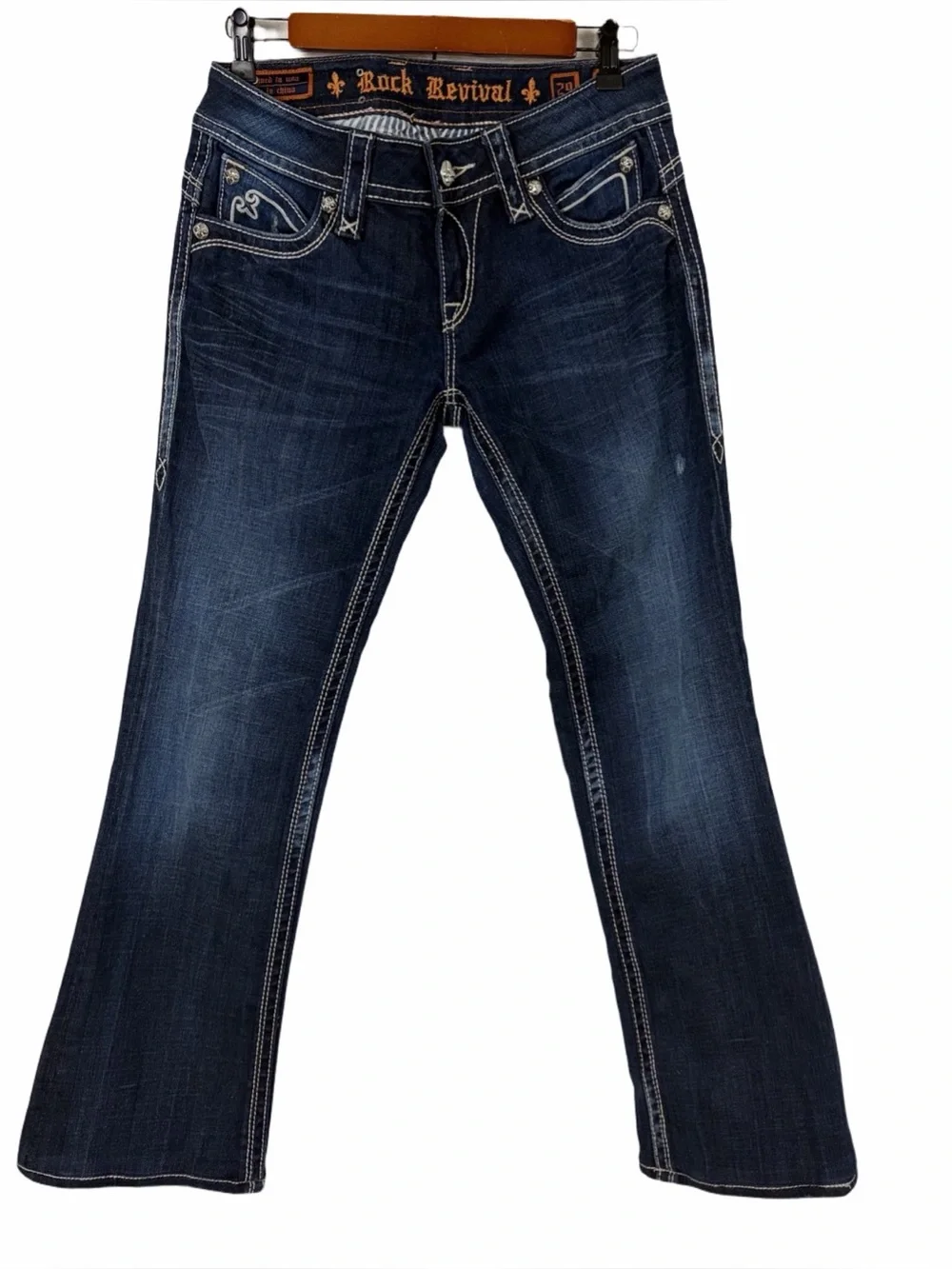 Rock Revival Heather Bootcut Jeans Women's Size 29 Medium Wash EUC Low Rise - Picture 3 of 11
